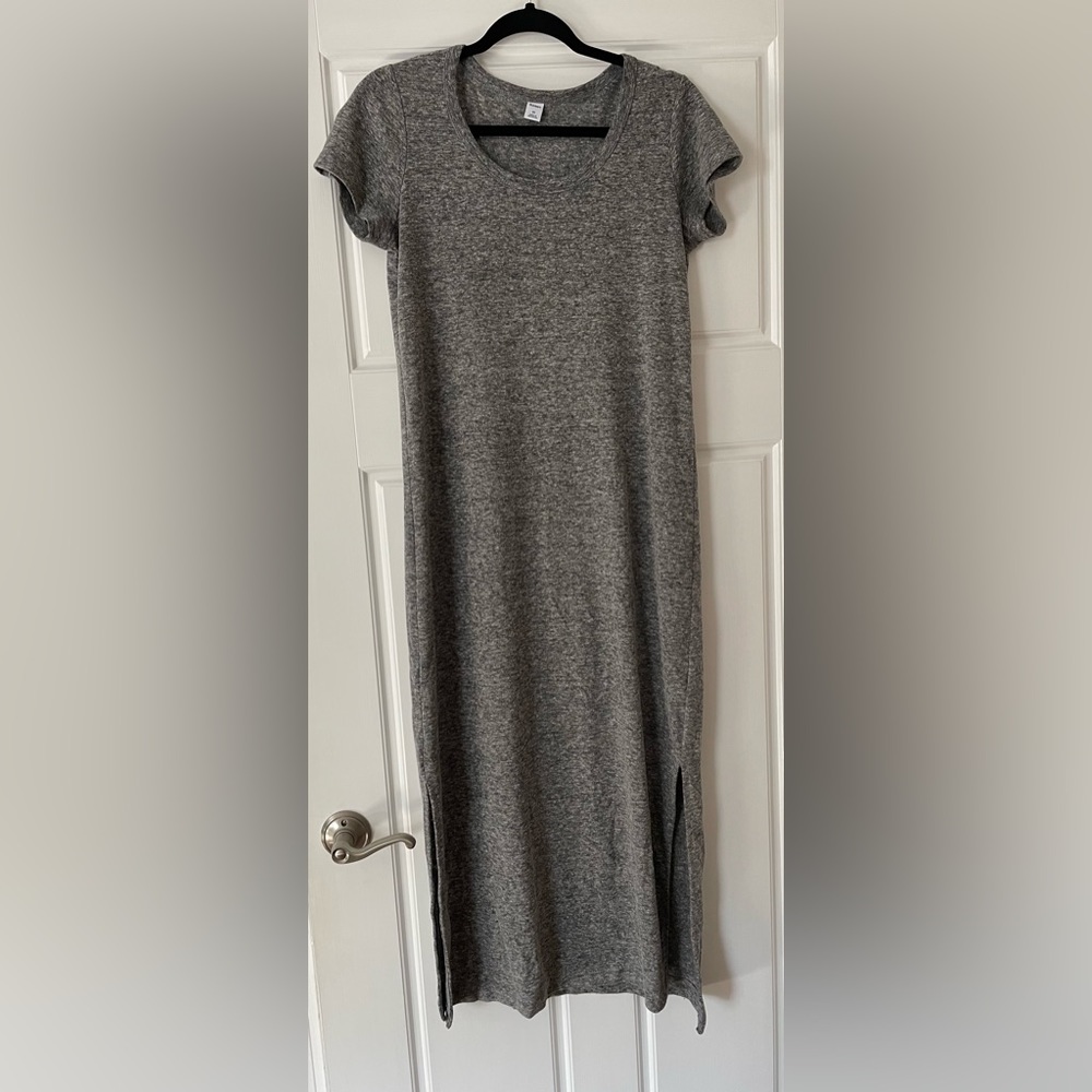 Old Navy Grey Maxi T-shirt Dress